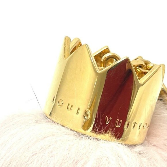 Authentic LOUIS VUITTON M67371 Key Holder Fuzzy bubble Bag Charm Pink fur / Meta - Picture 8 of 8